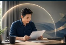 Ảnh đại diện: Một người đang tập trung đọc tài liệu trong không gian làm việc hiện đại tràn ngập ánh sáng tự nhiên, tượng trưng cho sự minh bạch và chủ động trong bảo hiểm.