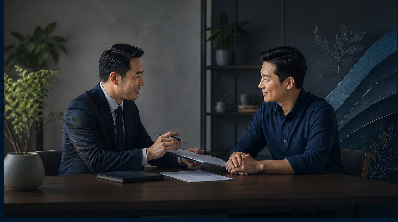 Hình ảnh trừu tượng về những hạt sáng màu hổ phách chảy vào bình chứa màu xanh teal, đại diện cho giá trị hoàn lại và dòng tiền tài chính.